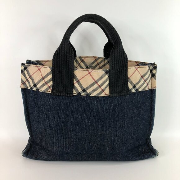 Burberry Blue Label Check Denim Tote - Picture 2 of 14